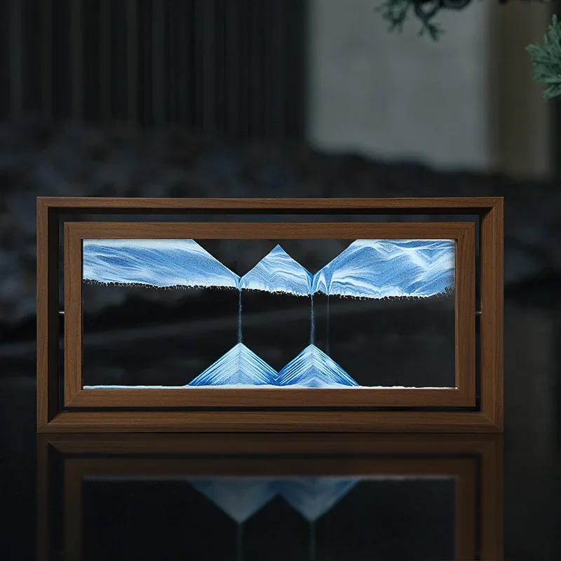 Engraved Wood Frame - Paisaje de arena giratorio 3D, imagen