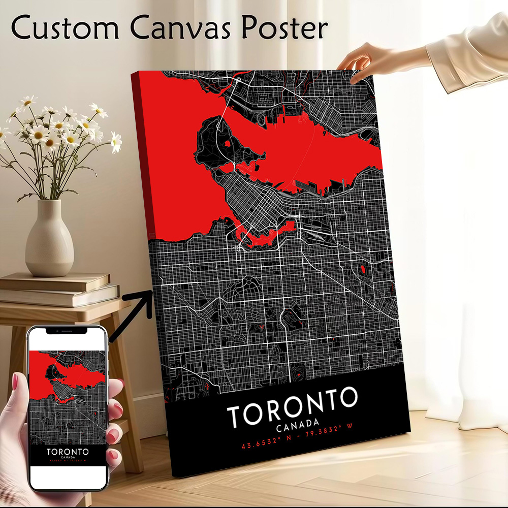 Custom Map Poster - Póster de lienzo con mapa de