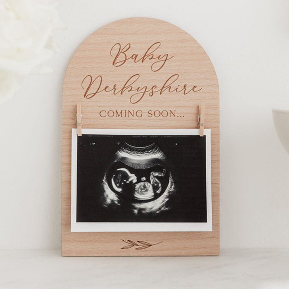 Señal de anuncio de embarazo p - Engraved Wood Frame reseña y precio