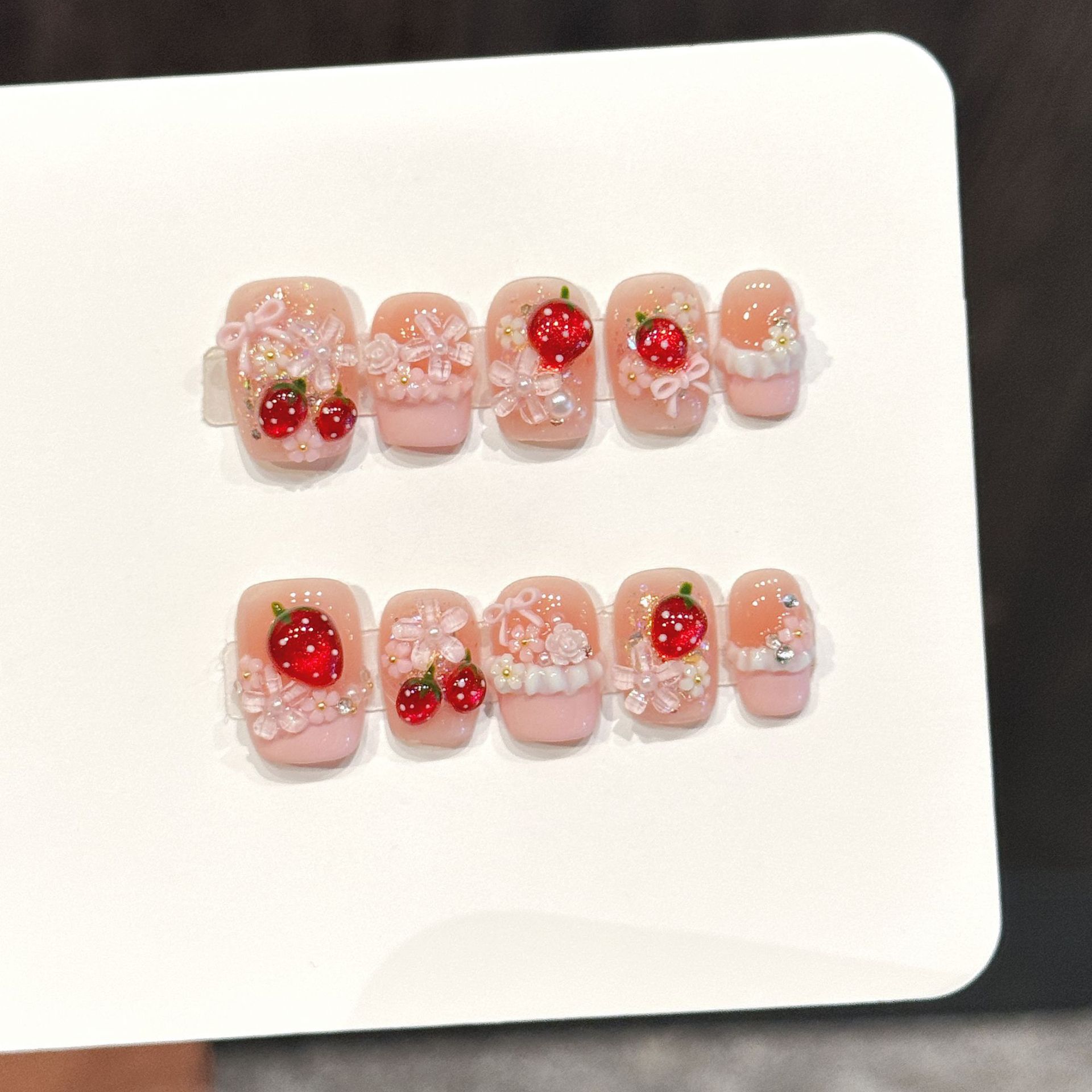 10 Uds. De uñas postizas de fr - Pressed Flower Art reseña y precio