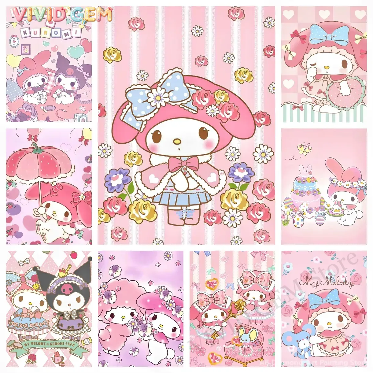 Pintura de Diamantes My Melody - Photo Mosaic Print reseña y precio